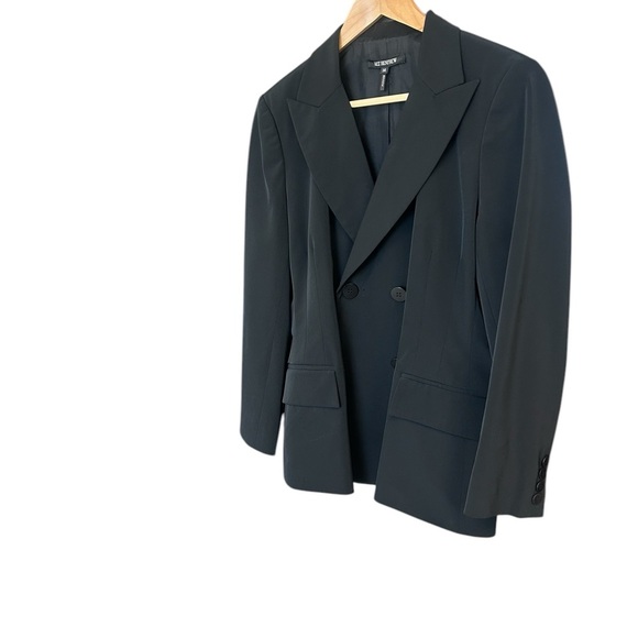 Holt Renfrew size 14 Black Double-Breasted Blazer EUC petty coat style buttons - Picture 1 of 15
